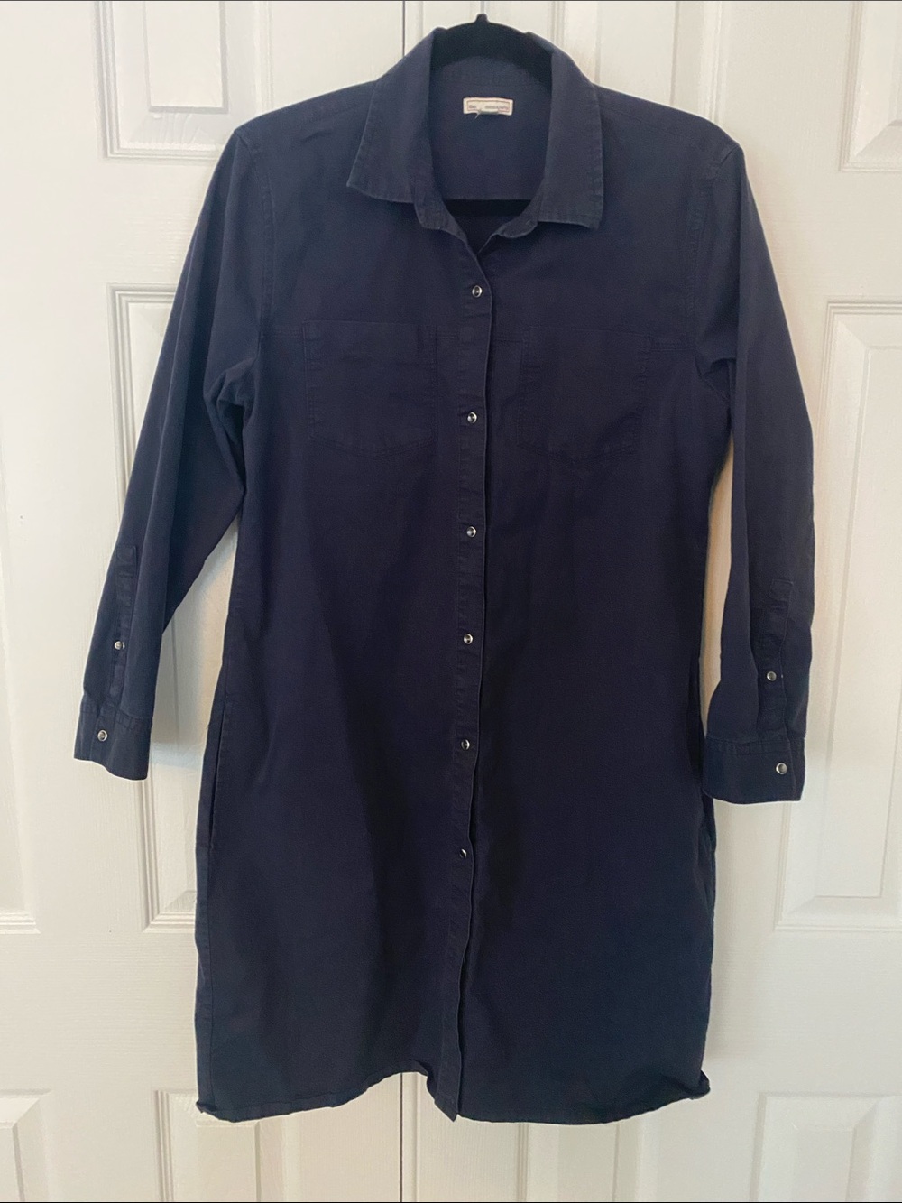 GAP Navy Blue Long-Sleeve Shirt Dress